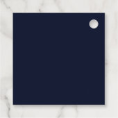 Navy Blue Yellow Waterverf Floral bedankt Bedankjes Labels (Achterkant)