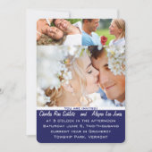 Navy Blue Your Photo Wedding Kaart (Voorkant)