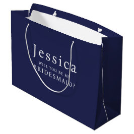 Navy Blue Zal Je Mijn Bruidsmeisje Zijn Voorstel Groot Cadeauzakje