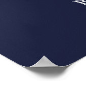 Navy Blue Ze zei ja Verloving welkom teken Poster (Hoek)