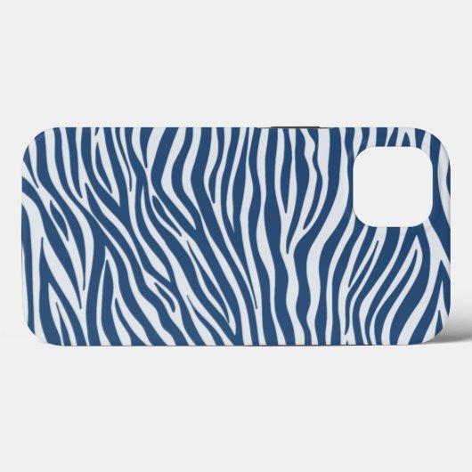 Navy Blue Zebra Animal Stripes Pattern Case-Mate iPhone Case (Achterkant (horizontaal))