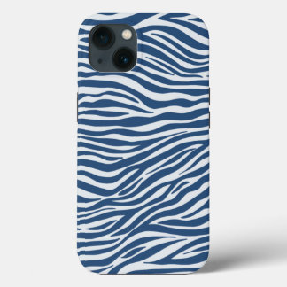 Navy Blue Zebra Animal Stripes Pattern Case-Mate iPhone Case