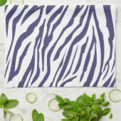 Navy Blue Zebra Pattern Theedoek (Gevouwen)