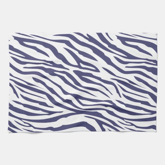 Navy Blue Zebra Pattern Theedoek (Horizontaal)