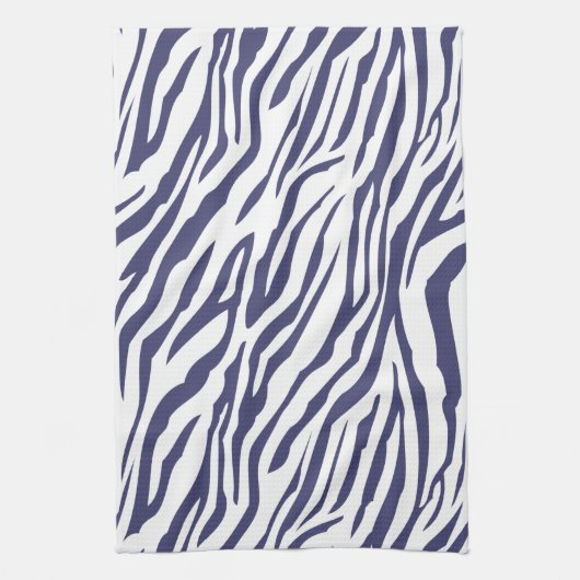 Navy Blue Zebra Pattern Theedoek (Verticaal)