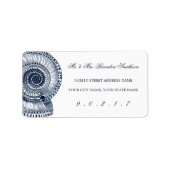 Navy Blue Zee Shell-adreslabel Etiket (Voorkant)