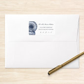 Navy Blue Zee Shell-adreslabel Etiket