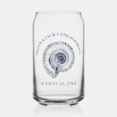 Navy Blue Zee Shell Blikvorm Glas (Voorkant)