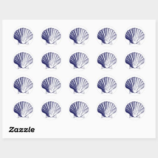 Navy Blue Zee Shell Sticker (Vel)