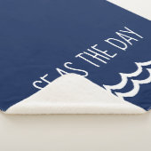 Navy Blue Zeeen the Day Waves Nautical Sherpa Deken (3/4)