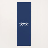 Navy Blue Zeeen the Day Waves Nautical Yogamat (Achterkant)