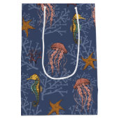 Navy Blue Zeepaard Serenade Aangepaste Foto & Teks Medium Cadeauzakje (Achterkant)