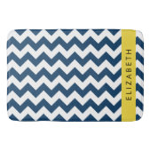 Navy Blue Zigzag, Navy Blue Chevron, Jouw naam Badmat (Voorkant)