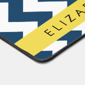 Navy Blue Zigzag, Navy Blue Chevron, Jouw naam Bureaumat (Hoek)