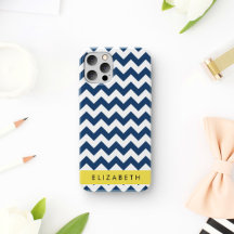 Navy Blue Zigzag, Navy Blue Chevron, Jouw naam
