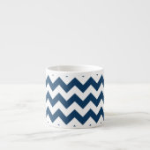 Navy Blue Zigzag, Navy Blue Chevron, Jouw naam Espresso Kop (Voorkant)
