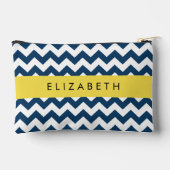 Navy Blue Zigzag, Navy Blue Chevron, Jouw naam Etui (Achterkant)