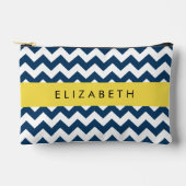 Navy Blue Zigzag, Navy Blue Chevron, Jouw naam Etui (Voorkant)