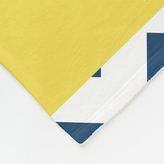 Navy Blue Zigzag, Navy Blue Chevron, Jouw naam Fleece Deken (Hoek)