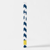 Navy Blue Zigzag, Navy Blue Chevron, Jouw naam iPhone Hoesje (Linkerkant)