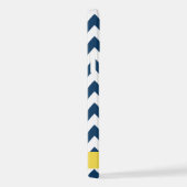 Navy Blue Zigzag, Navy Blue Chevron, Jouw naam iPhone Hoesje (Rechterkant)