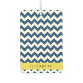 Navy Blue Zigzag, Navy Blue Chevron, Jouw naam Luchtverfrisser (Voorkant)