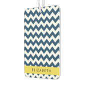 Navy Blue Zigzag, Navy Blue Chevron, Jouw naam Luchtverfrisser (Links)