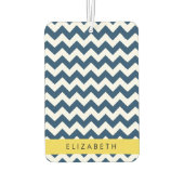 Navy Blue Zigzag, Navy Blue Chevron, Jouw naam Luchtverfrisser (Achterkant)