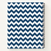 Navy Blue Zigzag, Navy Blue Chevron, Jouw naam Notitieboek (Achterkant)