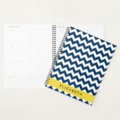 Navy Blue Zigzag, Navy Blue Chevron, Jouw naam Planner (Display)
