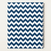 Navy Blue Zigzag, Navy Blue Chevron, Jouw naam Planner (Achterkant)
