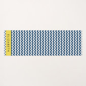 Navy Blue Zigzag, Navy Blue Chevron, Jouw naam Yogamat (Achterkant (horizontaal))