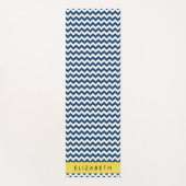 Navy Blue Zigzag, Navy Blue Chevron, Jouw naam Yogamat (Voorkant)