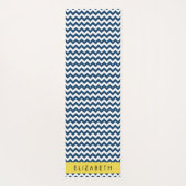 Navy Blue Zigzag, Navy Blue Chevron, Jouw naam Yogamat (Achterkant)