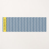 Navy Blue Zigzag, Navy Blue Chevron, Jouw naam Yogamat (Voorkant (horizontaal))