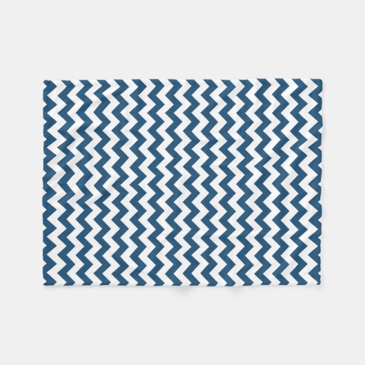 Navy Blue Zigzag Stripes Chevron Pattern Fleece Deken (Voorkant (Horizontaal))