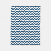 Navy Blue Zigzag Stripes Chevron Pattern Fleece Deken (Voorkant)