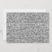 Navy Blue Zilver Stof Roze Bloem Bruiloft Save The Date (Achterkant)