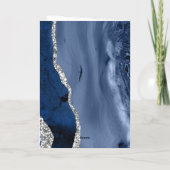 Navy Blue Zilveren Agaat Wedding Dank u Kaarten (Achterkant)