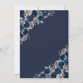 Navy Blue & Zilveren Vlinder Prinses Quinceanera Kaart (Achterkant)