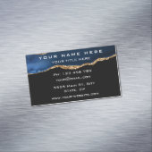 Navy Blue Zwart en Goud Modern Visitekaartje Magnetisch Visitekaartje (Voorbeeld)