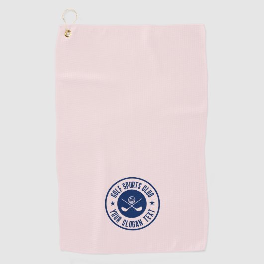 Navy BlueGolf Theme Club Naam Golfhanddoek (Voorkant)