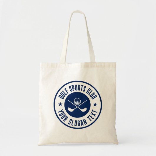 Navy BlueGolf Theme Club Naam Tote Bag (Voorkant)