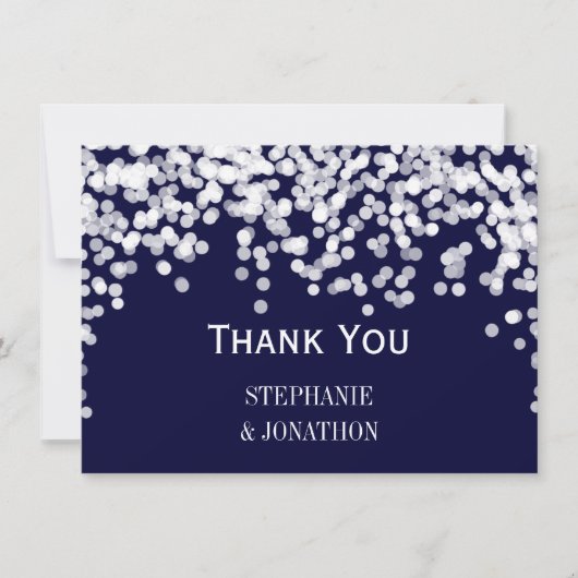 Navy BlueNight Lights Sterrenlichten Bedankkaart (Voorkant)