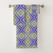 Navy Blues Alternative Diamond Pattern Bad Handdoek (Insitu)