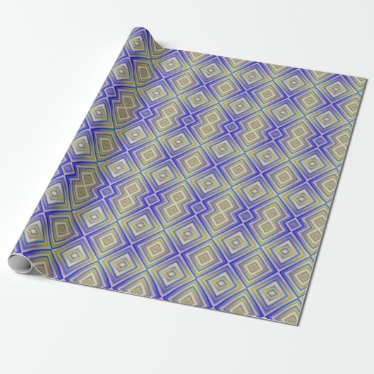 Navy Blues Alternative Diamond Pattern Cadeaupapier (Uitgerold)