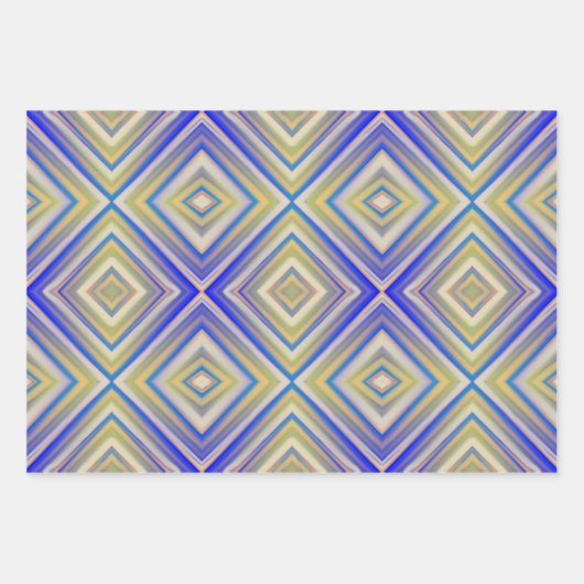 Navy Blues Alternative Diamond Pattern Inpakpapier Vel (Voorkant 3)