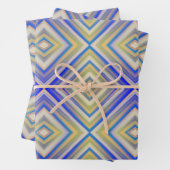 Navy Blues Alternative Diamond Pattern Inpakpapier Vel (In situ)