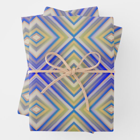 Navy Blues Alternative Diamond Pattern Inpakpapier Vel (In situ)