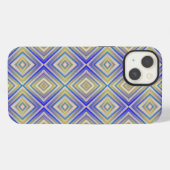 Navy Blues Alternative Diamond Pattern iPhone Hoesje (Achterkant horizontaal)